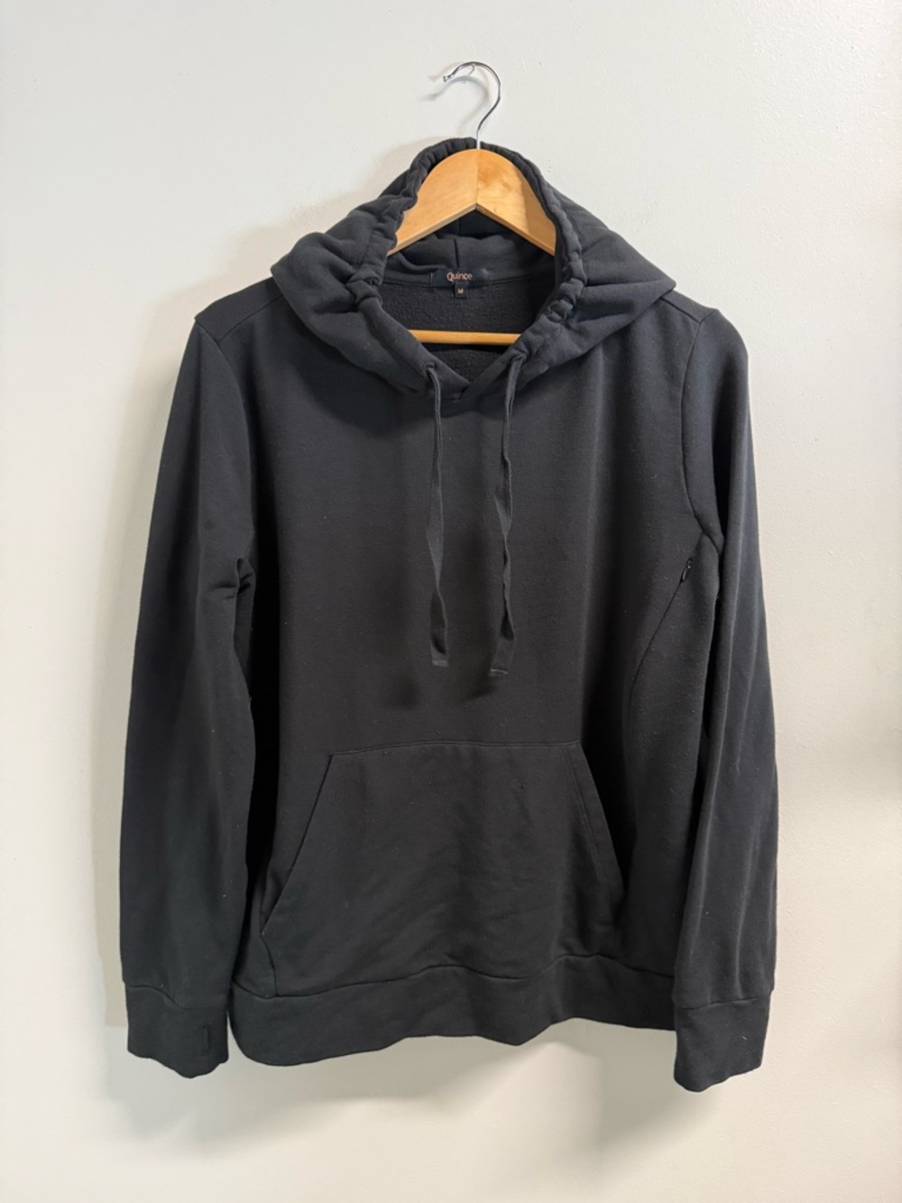 Quince Maternity Black Pullover Hoodie Sweatshirt